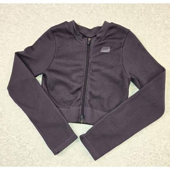 Sommer Ray Women's Ripped Long Sleeve Zip-up Crop Jacket Size M - Picture 2 of 8